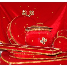 Beautiful Traditional Red  Mahiyan Set - 10 piece set