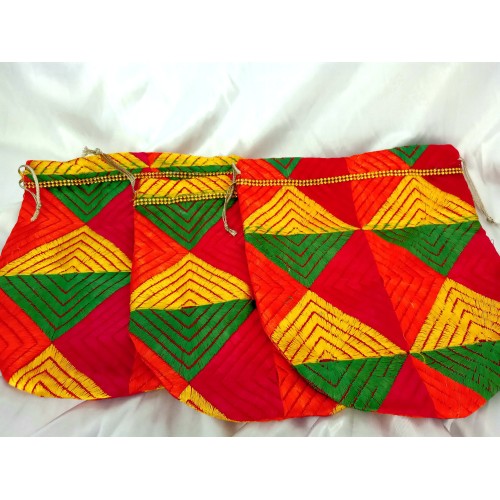 Phulkari Potli colourful bags- maiyan/wedding 