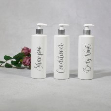 Mrs Hinch Inspired Refillable White Bathroom Bottles | 500ml Pump Bottle | toiletries | shampoo | conditioner | body wash | shower gel