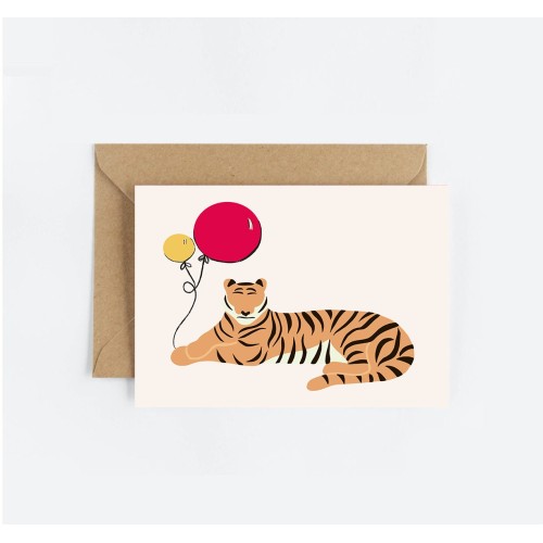 Greeting Card | Balloon Tiger