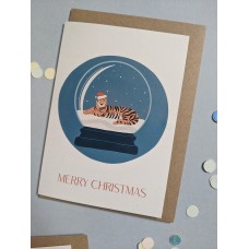 Christmas Card | Christmas Snow Globe Tiger