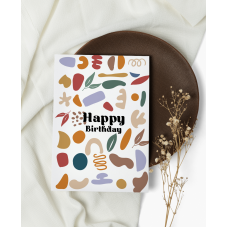 Plantable abstract Cards - Happy Birthday -Greeting, Gift, Congratulations, Friends, Family, Eco-friendly