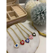 Evil Eye Heart Necklace