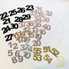 Number Gift Tags - Glitter/Metallic, perfect for labelling gifts, available in 15 colours for all occasions