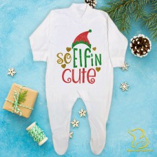 So Elfin Cute Baby Sleepsuit - Christmas