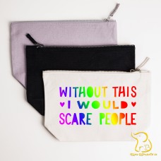 Without This I Would Scare People Bag, Wedding, Bride, Bridesmaid, Gift, Make Up Brush Bag, Accessories