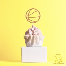 Basketball Cupcake Topper, 23 colours available - Glitter / Metallic / Holographic / Mirror