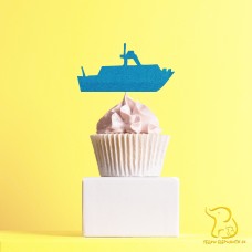 Boat Cupcake Topper, 23 colours available - Glitter / Metallic / Holographic / Mirror