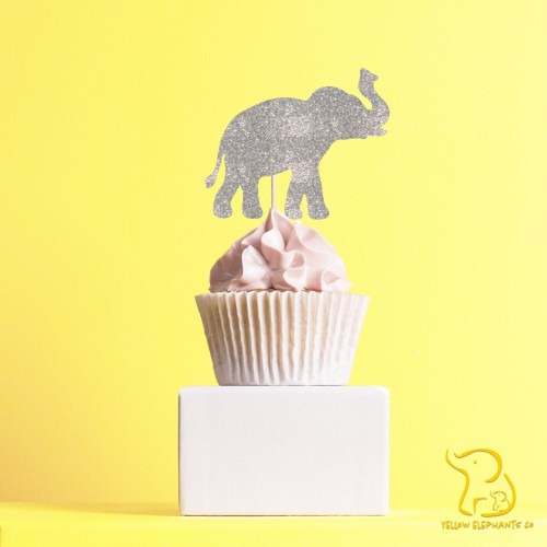 Elephant Cupcake Topper, 23 colours available - Glitter / Metallic / Holographic / Mirror