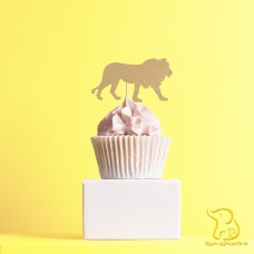 Lion Cupcake Topper, 23 colours available - Glitter / Metallic / Holographic / Mirror