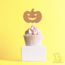 Pumpkin Cupcake Topper, 23 colours available - Glitter / Metallic / Holographic / Mirror