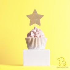 Star Cupcake Topper, 23 colours available - Glitter / Metallic / Holographic / Mirror