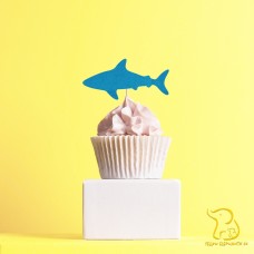 Shark Cupcake Topper, 23 colours available - Glitter / Metallic / Holographic / Mirror
