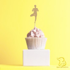 Yoga Cupcake Topper, 23 colours available - Glitter / Metallic / Holographic / Mirror