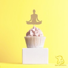 Yoga Cupcake Topper, 23 colours available - Glitter / Metallic / Holographic / Mirror