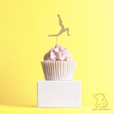 Yoga Cupcake Topper, 23 colours available - Glitter / Metallic / Holographic / Mirror