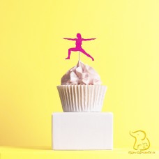 Yoga Cupcake Topper, 23 colours available - Glitter / Metallic / Holographic / Mirror