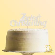 Custom Christening Cake Topper, 23 colours available, Personalised
