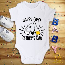 Happy First Father's Day Baby Bodysuit
