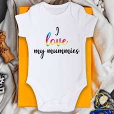 I Love My Mummies Baby Bodysuit - Rainbow, Pride