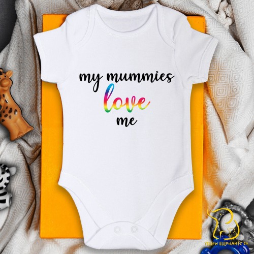 My Mummies Love Me Baby Bodysuit - Rainbow, Pride