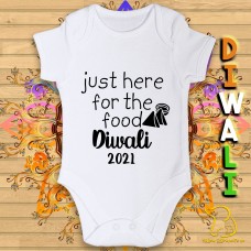 Just Here For The Food Diwali Baby Bodysuit