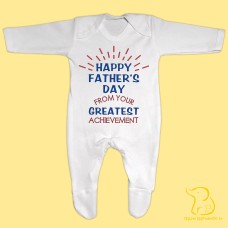 Happy Father's Day From Your Greatest Achievement Baby Sleepsuit
