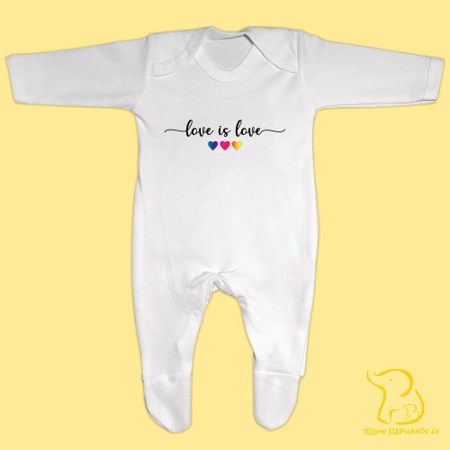Love Is Love Baby Sleepsuit - Pride, LGBTQ+