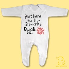 Just Here For The Fireworks Diwali Baby Sleepsuit