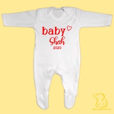 Custom Baby Name and Year Baby Sleepsuit - Personalised
