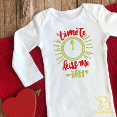 Time To Kiss Me Baby Sleepsuit - Valentine's Day