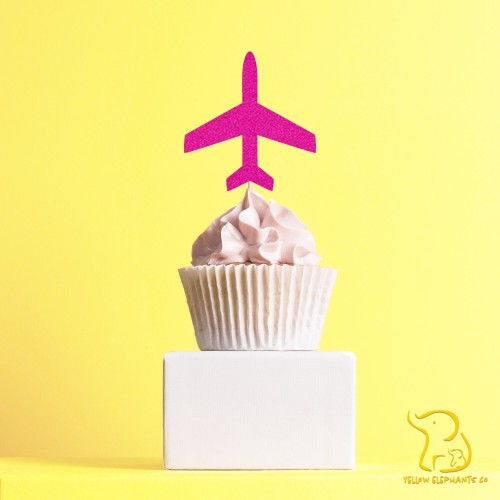 Aeroplane Cupcake Topper, 23 colours available - Glitter / Metallic / Holographic / Mirror