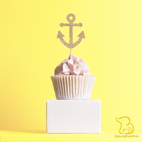 Anchor Cupcake Topper, 23 colours available - Glitter / Metallic / Holographic / Mirror