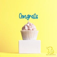 Congrats Cupcake Topper, 23 colours available - Glitter / Metallic / Holographic / Mirror