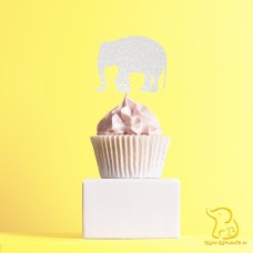 Elephant Cupcake Topper, 23 colours available - Glitter / Metallic / Holographic / Mirror