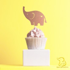 Elephant Cupcake Topper, 23 colours available - Glitter / Metallic / Holographic / Mirror