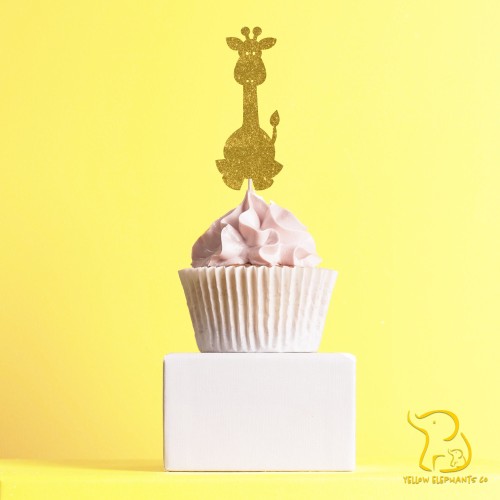 Giraffe Cupcake Topper, 23 colours available - Glitter / Metallic / Holographic / Mirror