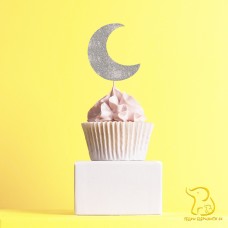 Moon Cupcake Topper, 23 colours available - Glitter / Metallic / Holographic / Mirror
