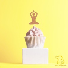 Yoga Cupcake Topper, 23 colours available - Glitter / Metallic / Holographic / Mirror