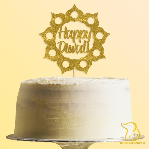 Happy Diwali Cake Topper, 23 colours available