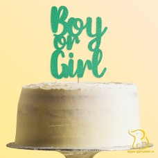 Boy or Girl? Cake Topper, 23 colours available, Gender Reveal, Baby Shower