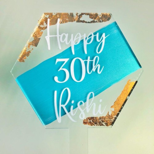 Custom Acrylic Cake Topper - Hexagon