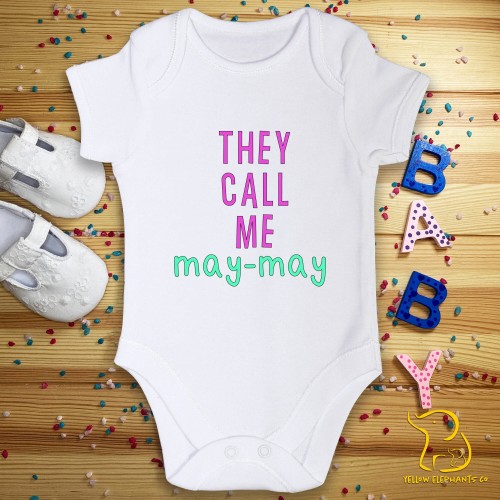 They Call Me Nickname Baby Bodysuit, Personalised