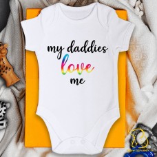My Daddies Love Me Baby Bodysuit - Rainbow, Pride