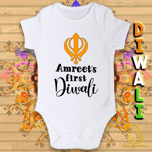 Custom First Diwali Baby Bodysuit