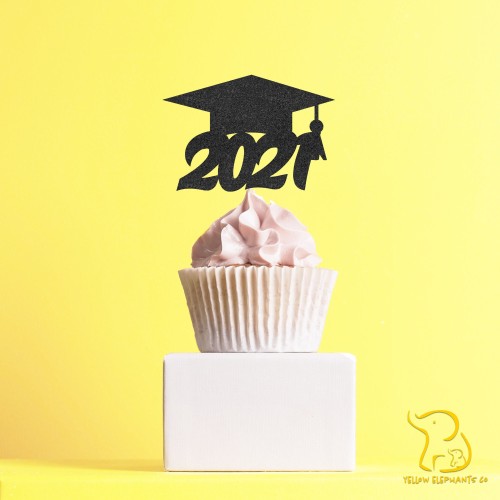 Graduation Cupcake Topper, 23 colours available - Glitter / Metallic / Holographic / Mirror