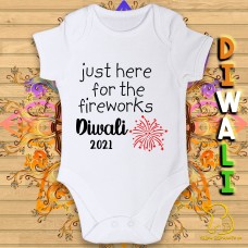 Just Here For The Fireworks Diwali Baby Bodysuit