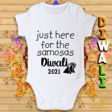 Just Here For The Samosas Diwali Baby Bodysuit