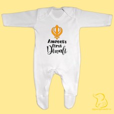 Custom First Diwali Baby Sleepsuit - Personalised