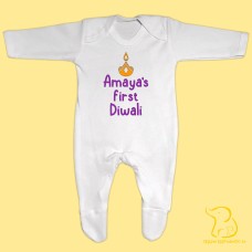 Custom First Diwali Baby Sleepsuit - Personalised